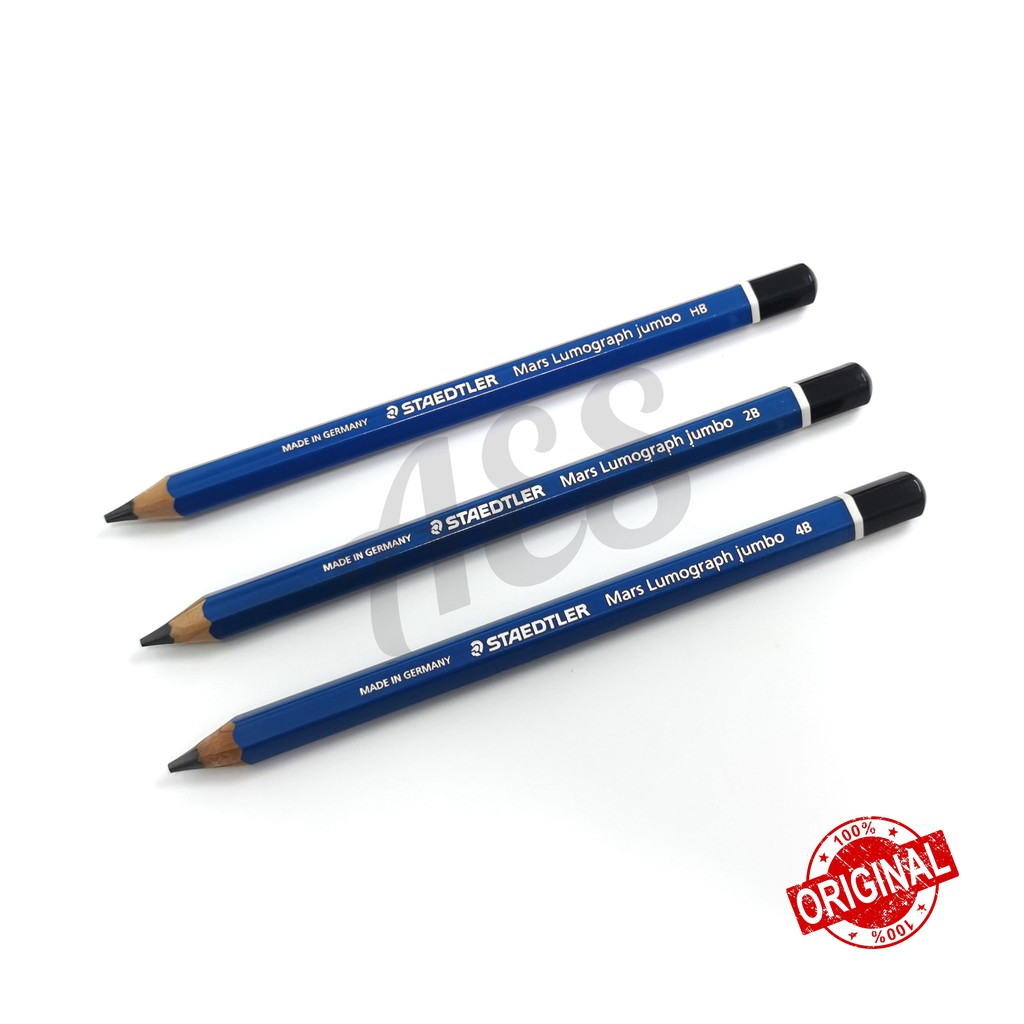 Staedtler Mars Lumograph Jumbo 100J Drawing Sketching Pencil (HB,2B,4B ...