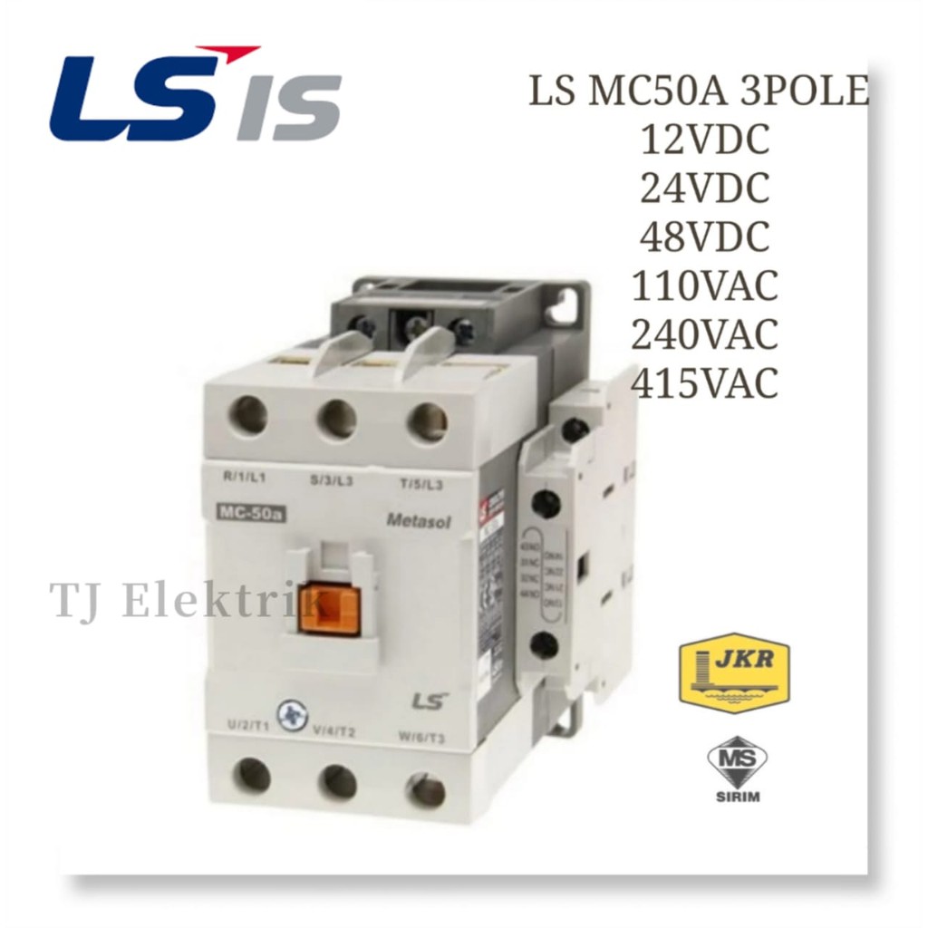 LS MC-32 3Pole Contactor (MC32 MC40 MC50 MC65) (DC12V/24V/48V/ AC110V ...