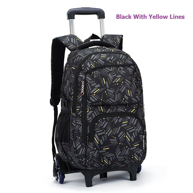 Large Capacity School Bag 6 Wheels Trolley Girl Boy Kids Primary School ...
