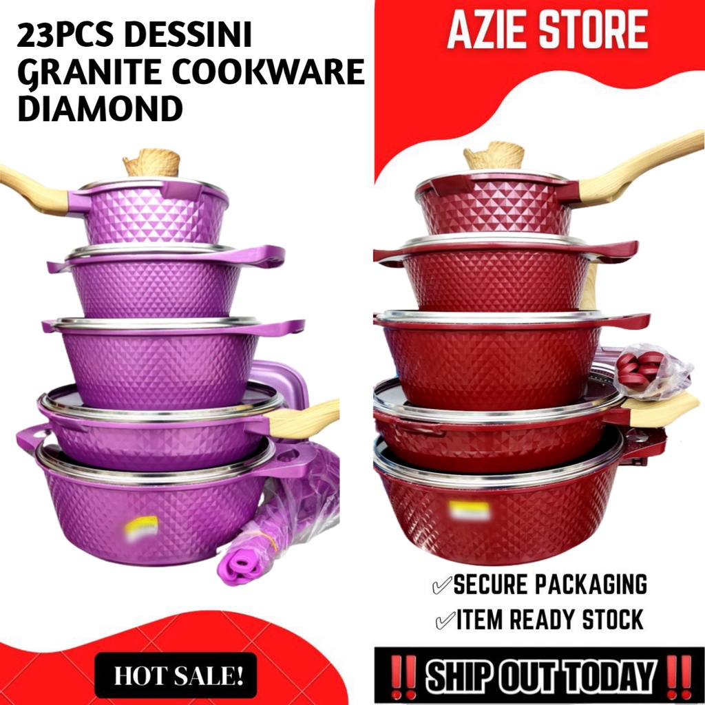 NEW ARRIVE! 23PCS SET PERIUK DESSINI DIAMOND / SET PERIUK KUALI PAN NON ...