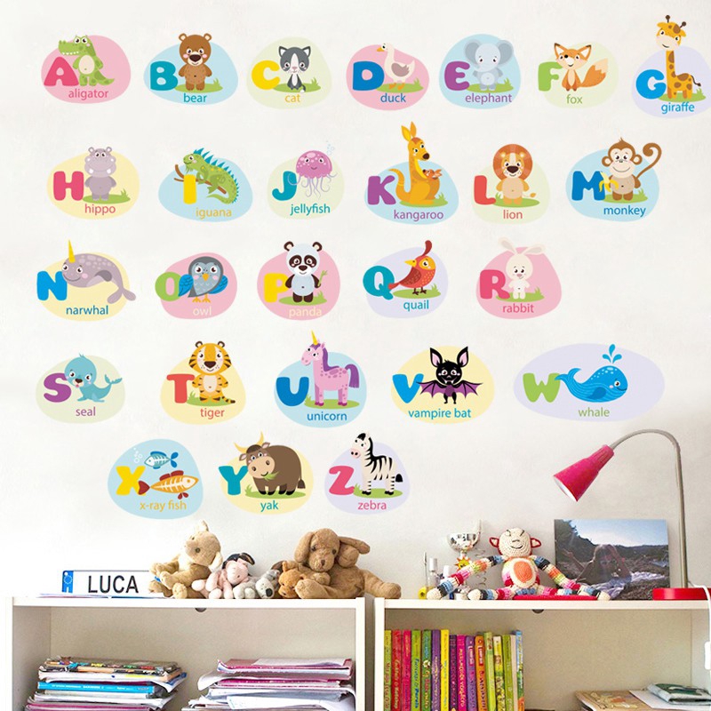 【Zooyoo】Cartoon Crocodile 26 English Letter Paste Children's Early