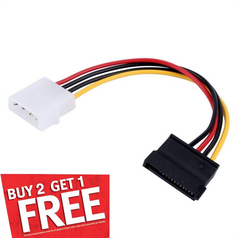 4 Pin IDE Molex Male to 15 Pin SATA Female Adapter Extension Power ...