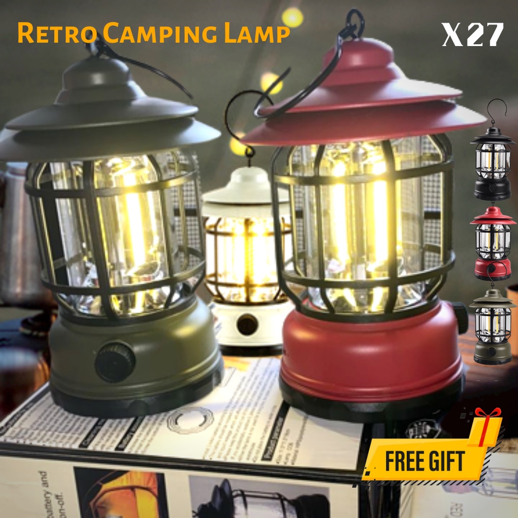 CAMPING LIGHT LANTERN LAMP TENT LED LAMPU KHEMAH VINTAGE RETRO DIMMABLE ...
