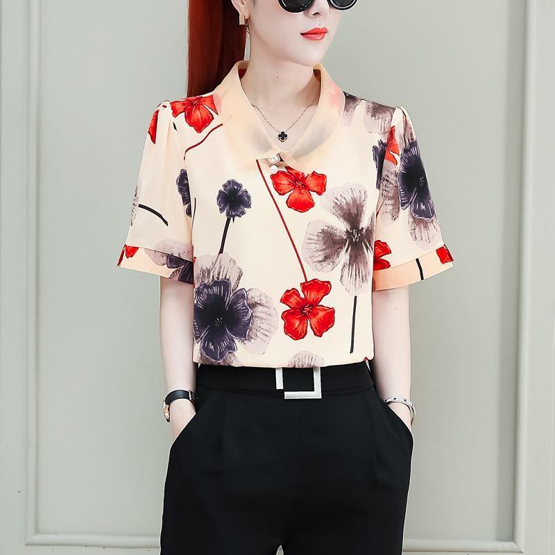 Summer New Fashion Short Sleeve Chiffon Blouse