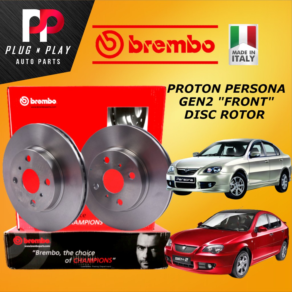 BREMBO DISC ROTOR & BRAKE PAD PROTON PERSONA, GEN2 FRONT (DEPAN) 100