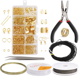 15 Style Grids Metal Jewelry Making Kit DIY Necklace Materials Repair Tool  with Accessories Findings and Beading Wires Earring Hook Jewelry Making  Supplies Kit