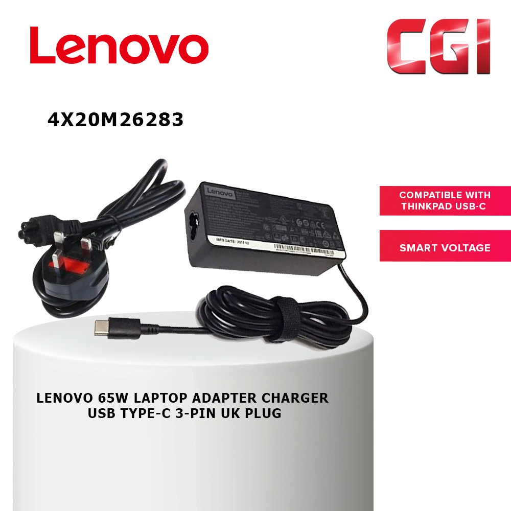 CHARGEUR Lenovo TYPE-C, 65W Standard AC Adapter USB Type C EU