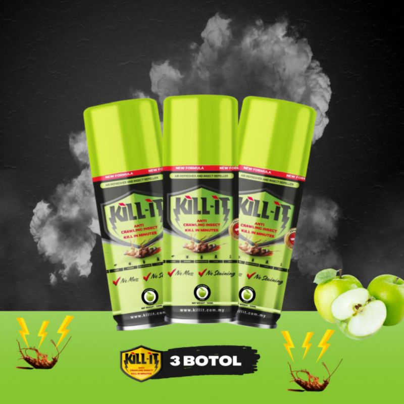 KILL IT SPRAY LIPAS 3 BOTTLE ( APPLE FLAVOUR 🍏🍎 ) + FREE GIFT 🎁