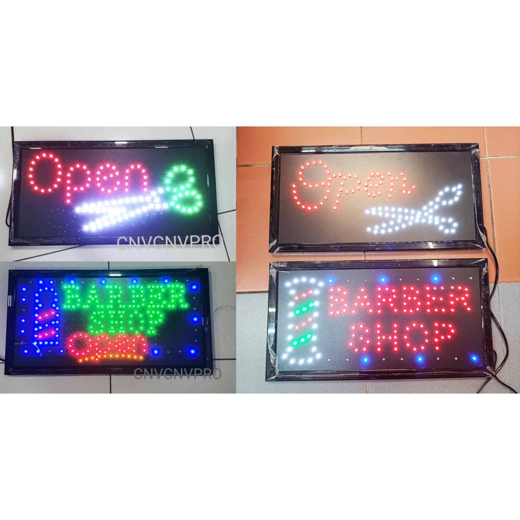 Barber Salon (Open) LED Signboard Display Light | Shopee Malaysia