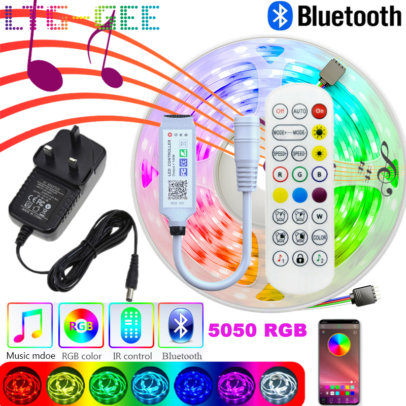 LED Strip Lights SMD 5050 2835 RGB 20M Full SET Strip Lights with 44key ...