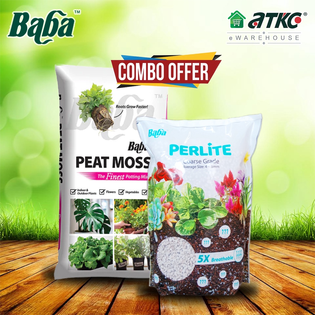 Baba Peat Moss 5L + Perlite 3L Shopee Malaysia