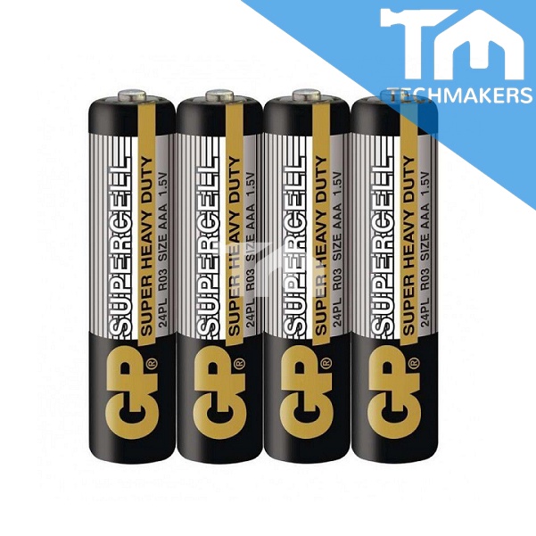 4pcs of Battery AAA / 3A 1.5v GP Supercell Cell Long Lasting Super Heavy Duty