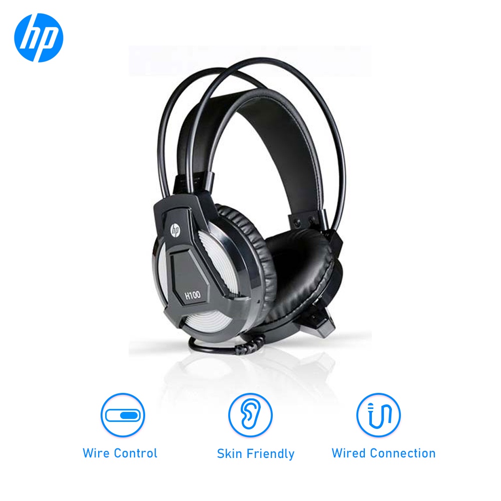 HP H100 High Performance Wired Gaming Headphones with 3.5mm Wired ...