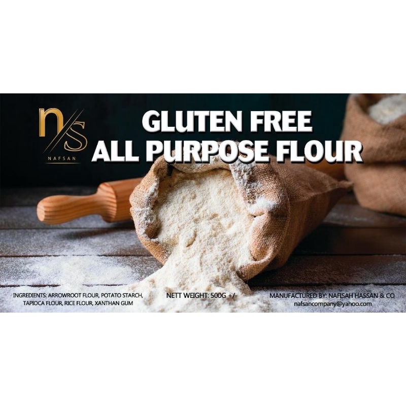 Gluten free 500g per pack. GLUTEN FREE all purpose flour. Tepung tanpa