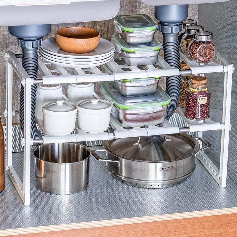 Hard Plastic Practical Space Saving Expandable Kitchen Organizer Under ...
