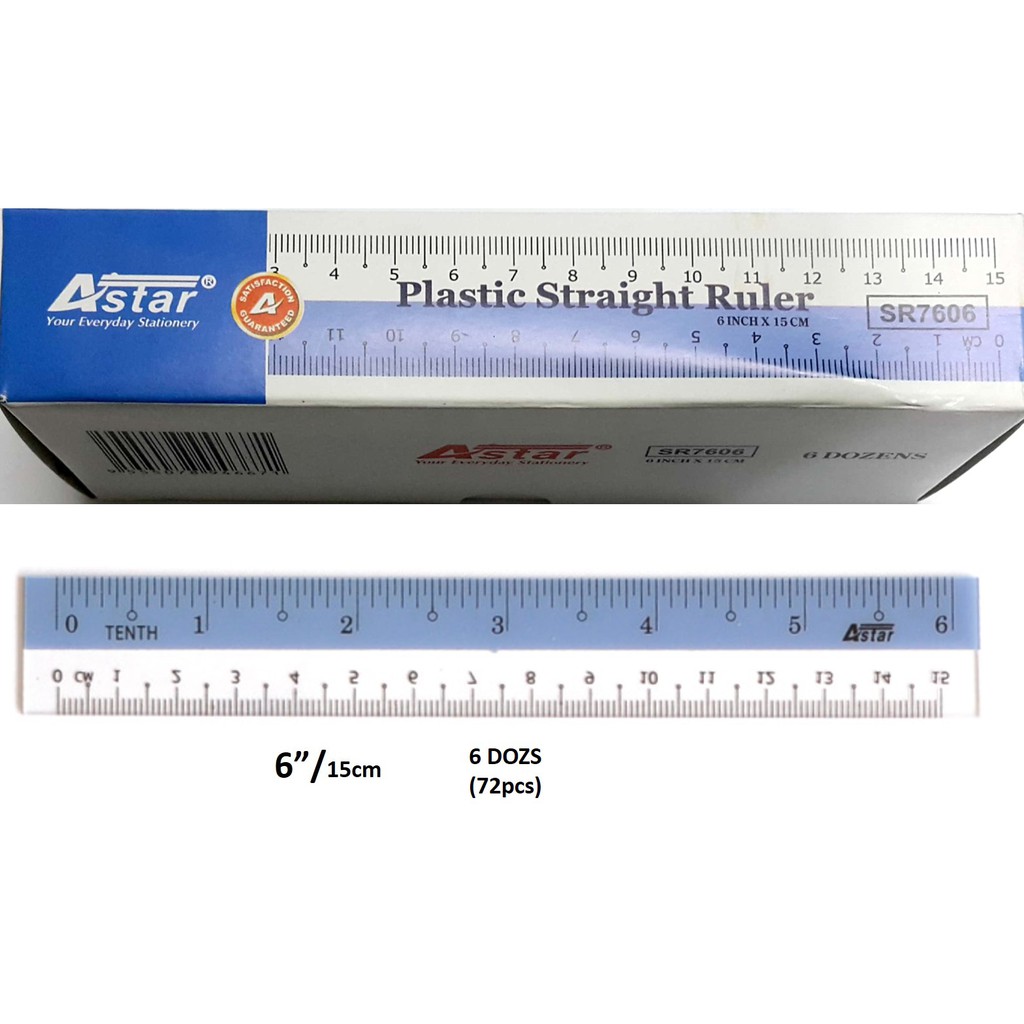 Astar Straight Ruler Plastic (6
