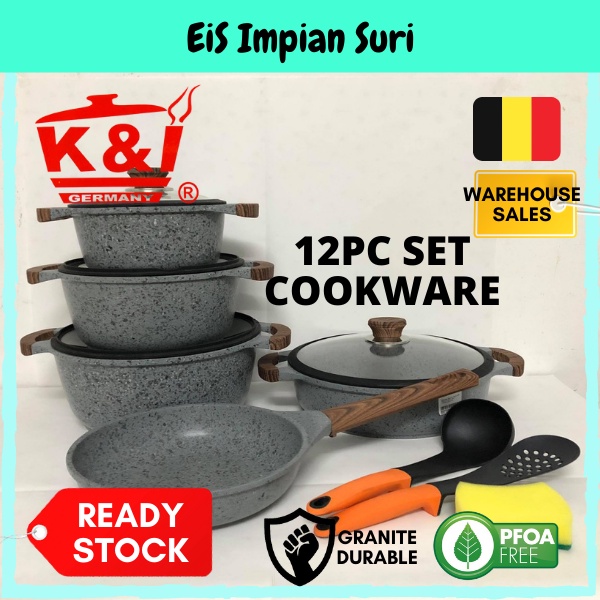 (Ready Stock!!) EIS K&I Germany 12pcs Non Stick Granite Ceramic ...