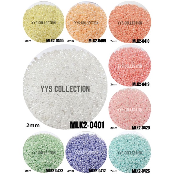 (YYS) Seed Bead 2mm (35colours) / Rice Bead / Manik Mini / Manik Sulam ...