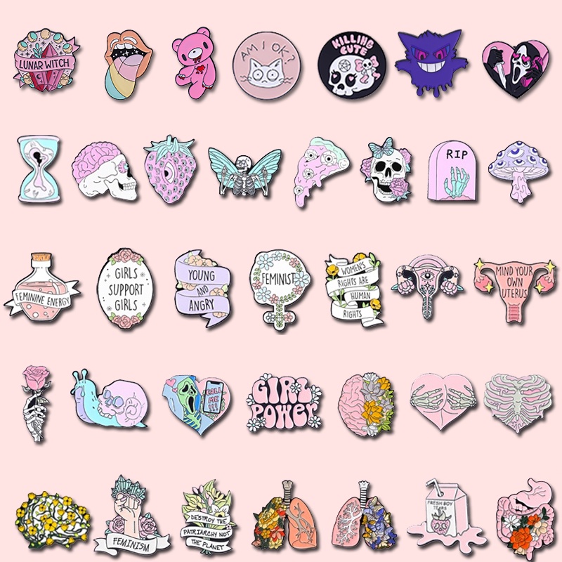 Girl Power Enamel Pins Feminism Brooch Badges Self Love The Future Is ...