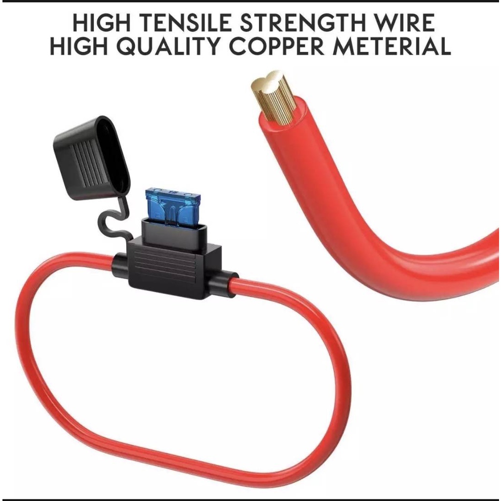 Car Fuse Holder W/Waterproof Cover 16 AWG Wiring Holde standard Model