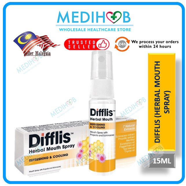 Difflis Herbal Propolis Echinacea Throat & Mouth Spray Boost Immune