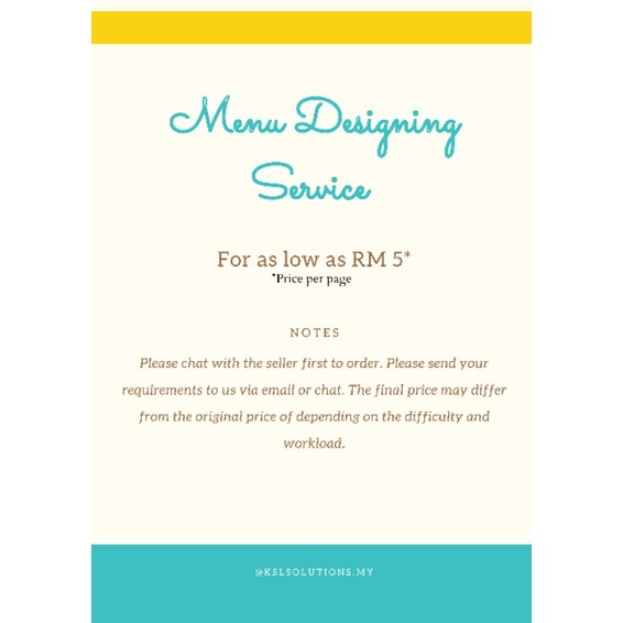 Menu Designing Service/Servis design menu | Shopee Malaysia