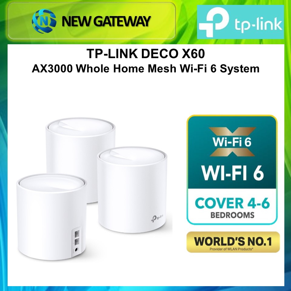 TP-LINK Deco X60 AX3000 Whole Home Mesh WIFI-6 System (2 Pack and 3 ...