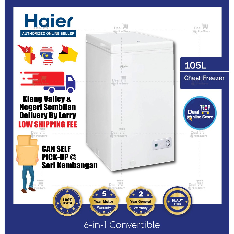 Haier(105L) Chest Freezer 1 door / Peti Sejuk Beku 1 Pintu Convertible