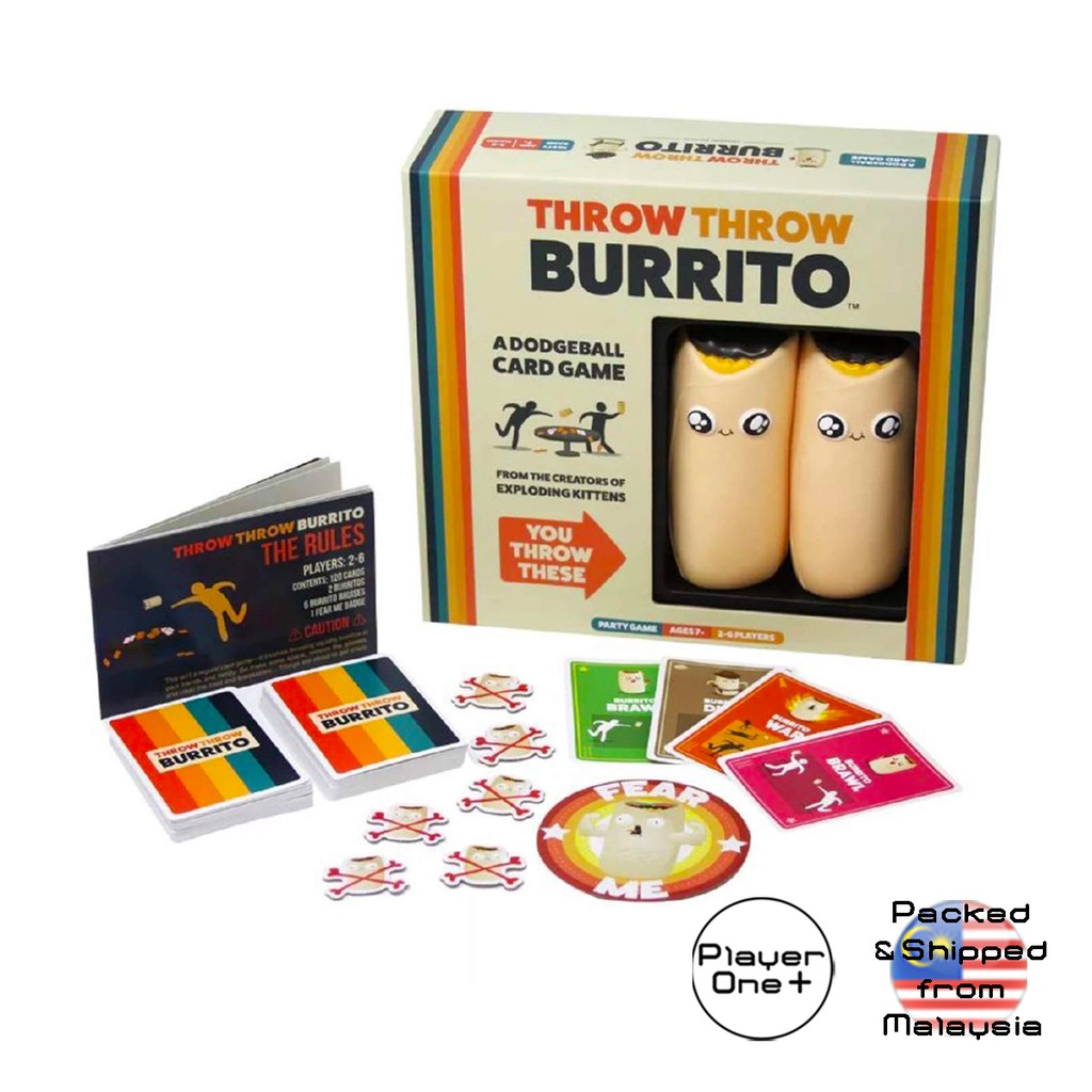 Throw Throw Burrito by Exploding Kittens A Dodgeball Card Game (English