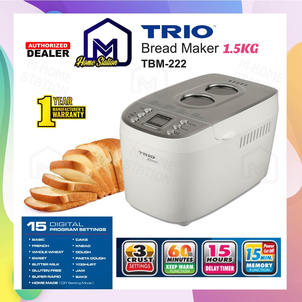 Trio Twin Blade Bread Maker 1.5kg Loaf Size TBM-222 / TBM222 or 900G ...