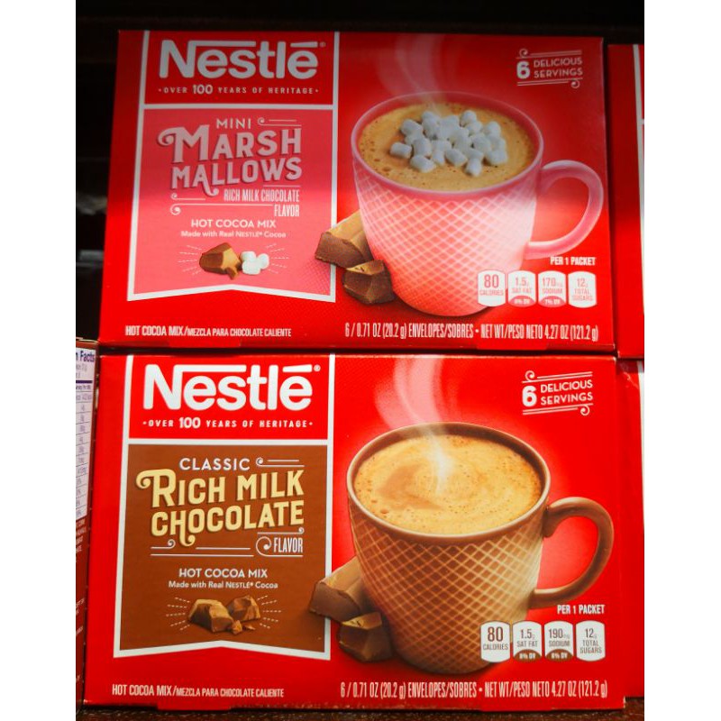 Nestle Rich Milk Chocolate Mix 121.1g /Nestle Mini Marshmallows Rich ...