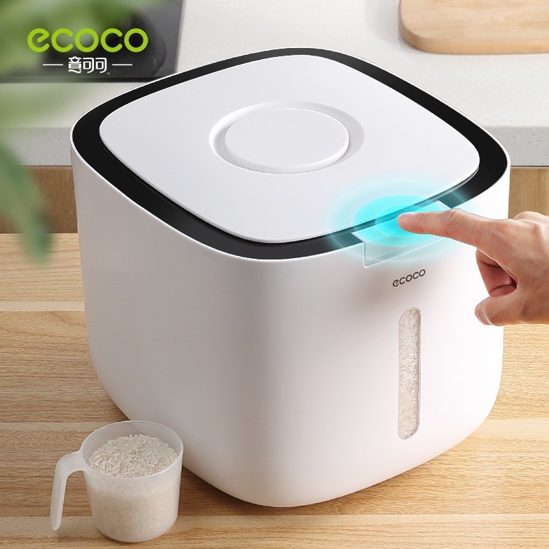 Ecoco 10kg Rice Dispenser Rice Storage Basket Insect Proof Rice Bucket ...