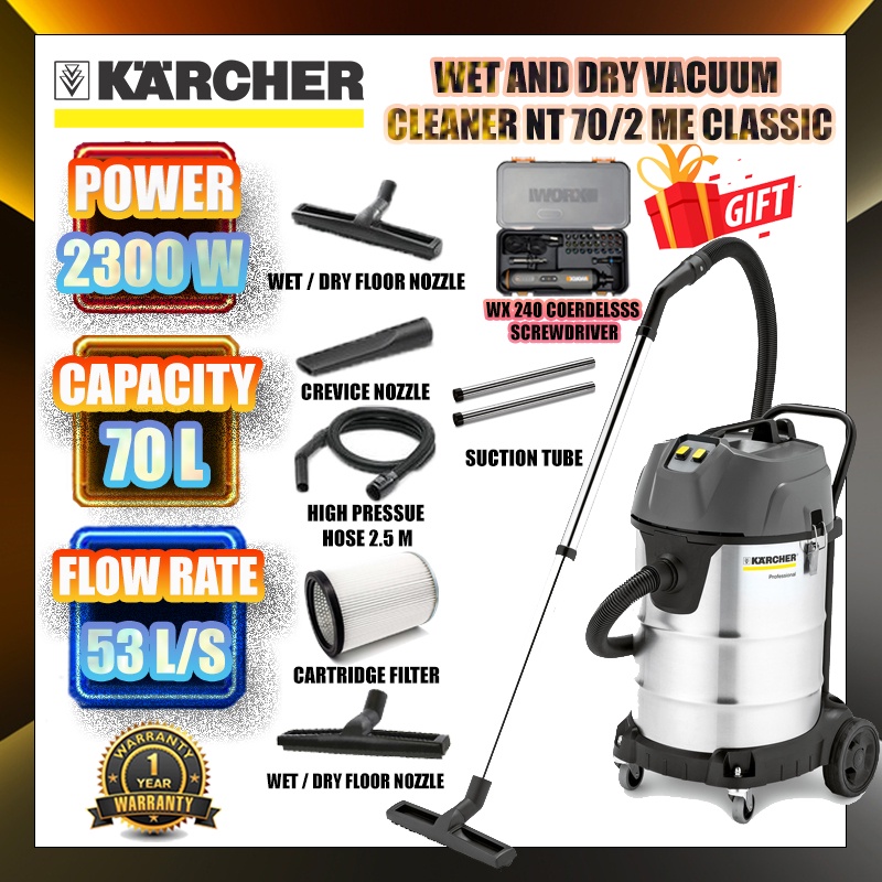 Karcher NT 70/2 ME Classic Edition 1.667-306.0 Wet and Dry Vacuum ...