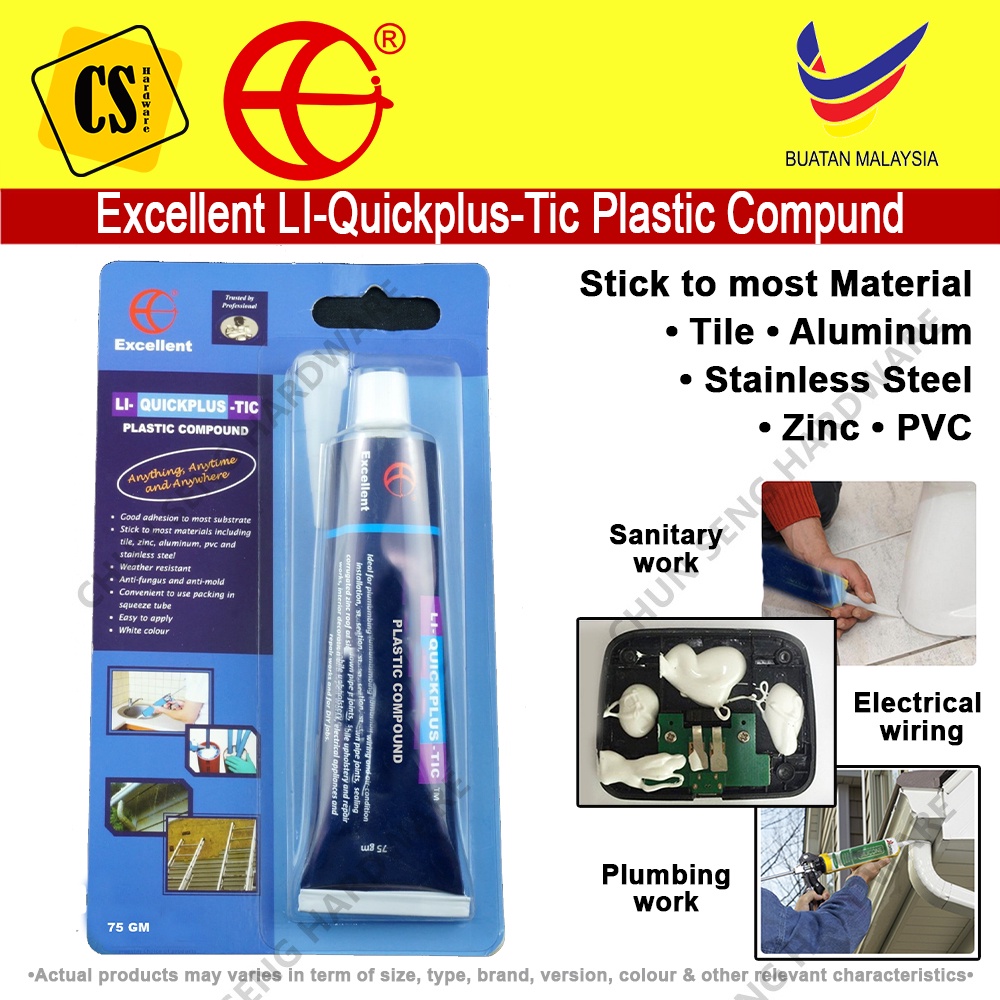 Excellent Li Quickplus Tic Plastic Compound Kompoun Plastik 75g