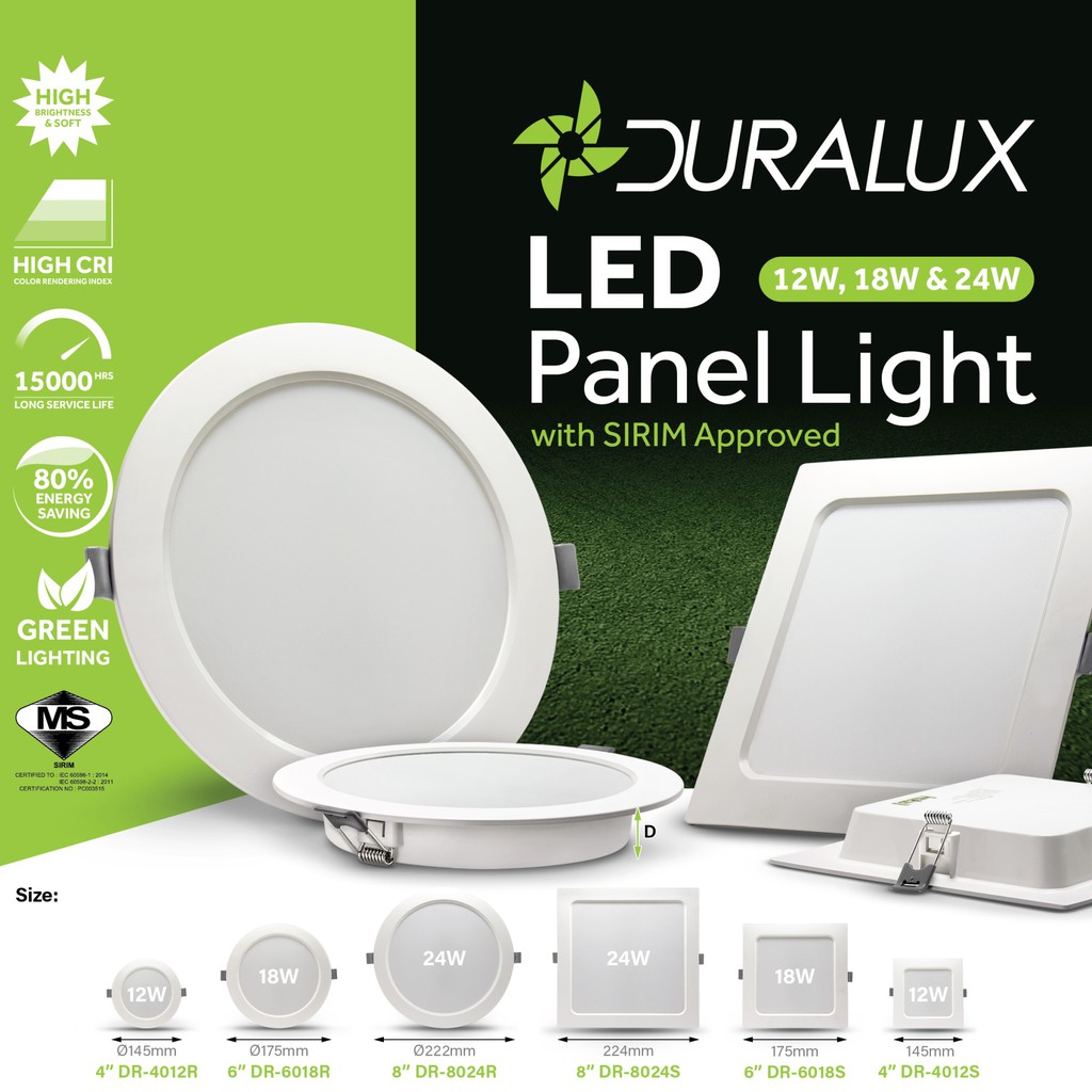 DURALUX LED PANEL DOWNLIGHT WITH SIRIM 4