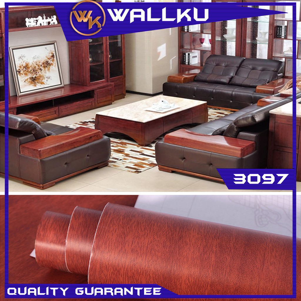WallKu PVC Wooden Waterproof Self Adhesive Wallpaper Furniture