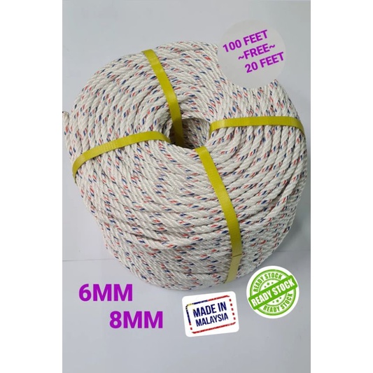 6MM/8MM PP ROPE/POLYPROPYLENE ROPE/NYLON ROPE(TALI IKAT LEMBU/KAMBING ...