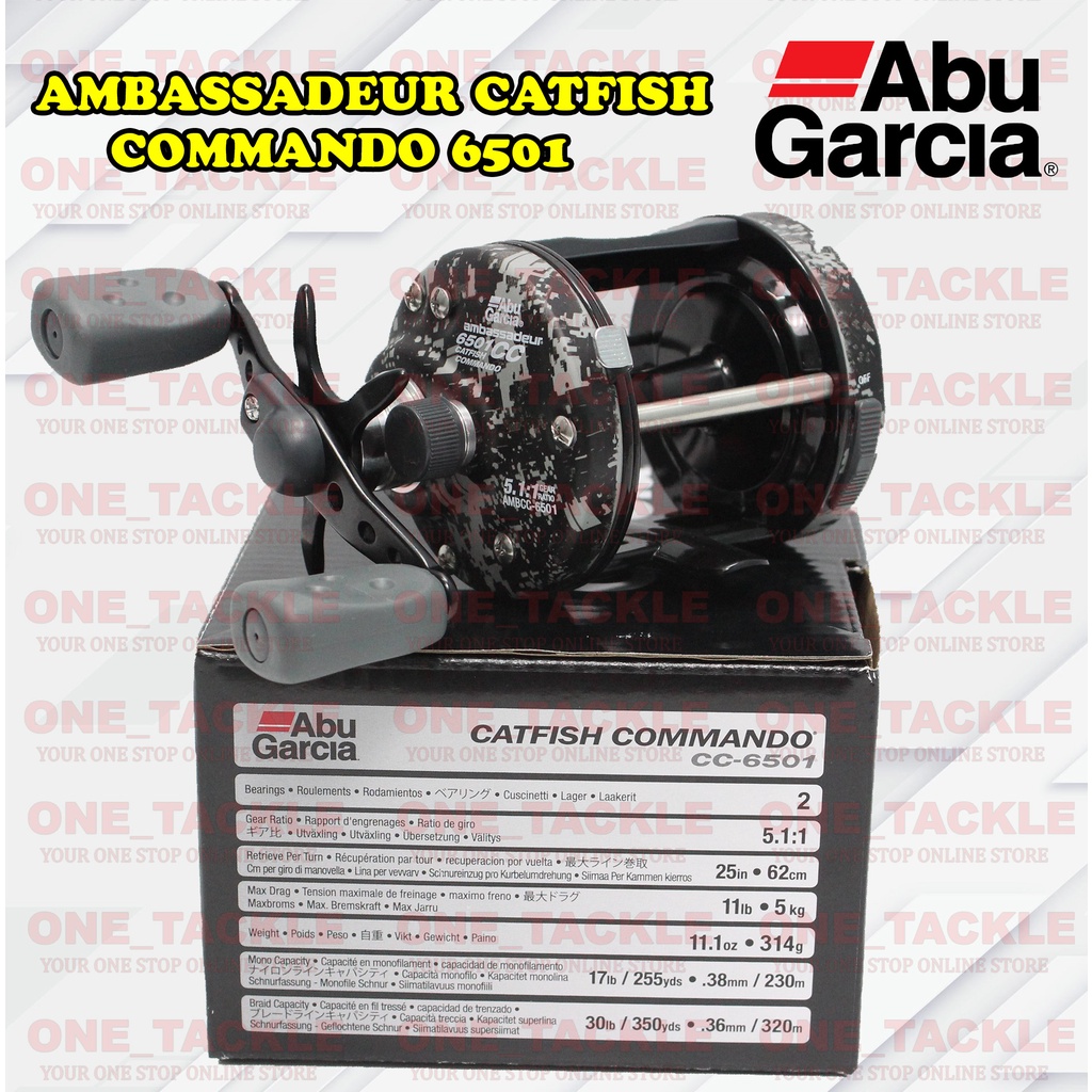 AMBASSADEUR CATFISH COMMANDO 6501 BAIT CASTING REEL (100% ORIGINAL ...