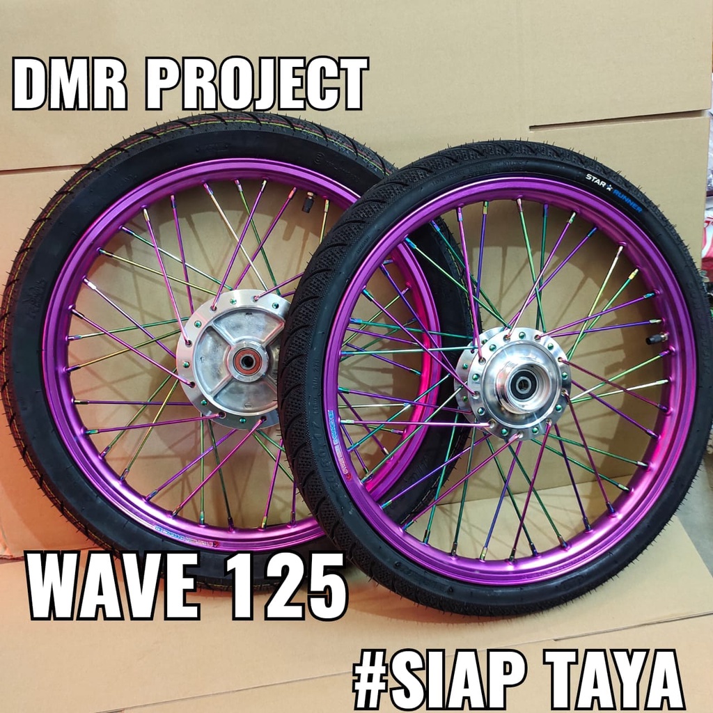 [SIAP TAYAR W125] ALLOY RIM W100R/WAVE125(DISC) 1.40X17 COMPLATE SET ...