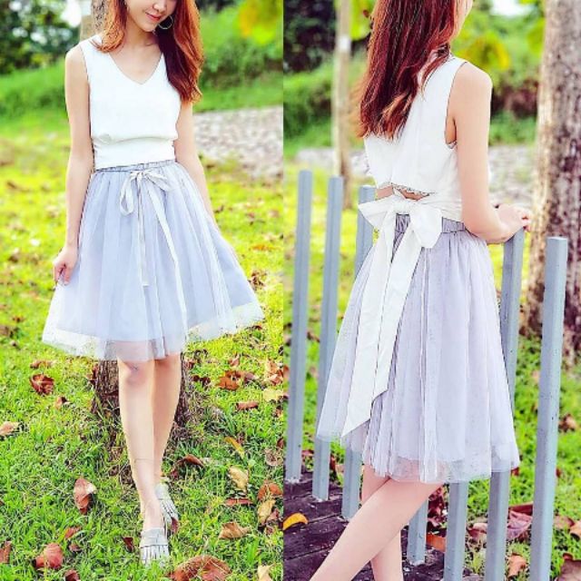 Tulle skirt cheap ribbon waist