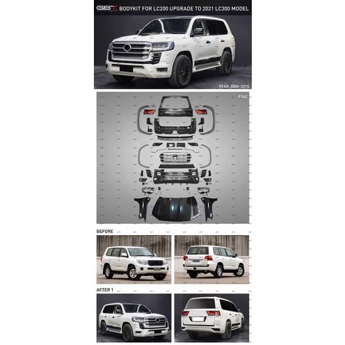 Toyota Land Cruiser FJ200 2008-2022 convert 2022 LC300 Bodykit body kit