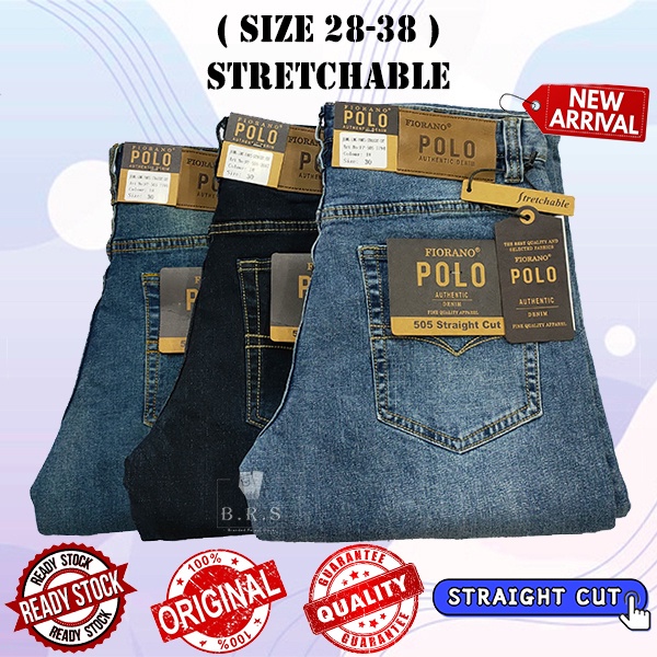 ( SIZE 28-38 ) MEN'S CLASSIC JEANS STRETCHABLE STRAIGHT CUT / SELUAR