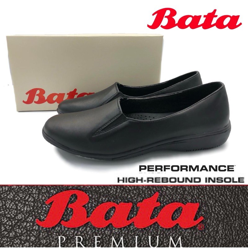 Bata Ladies Pu Leather Premium Quality Black Formal Shoes Kasut Hitam