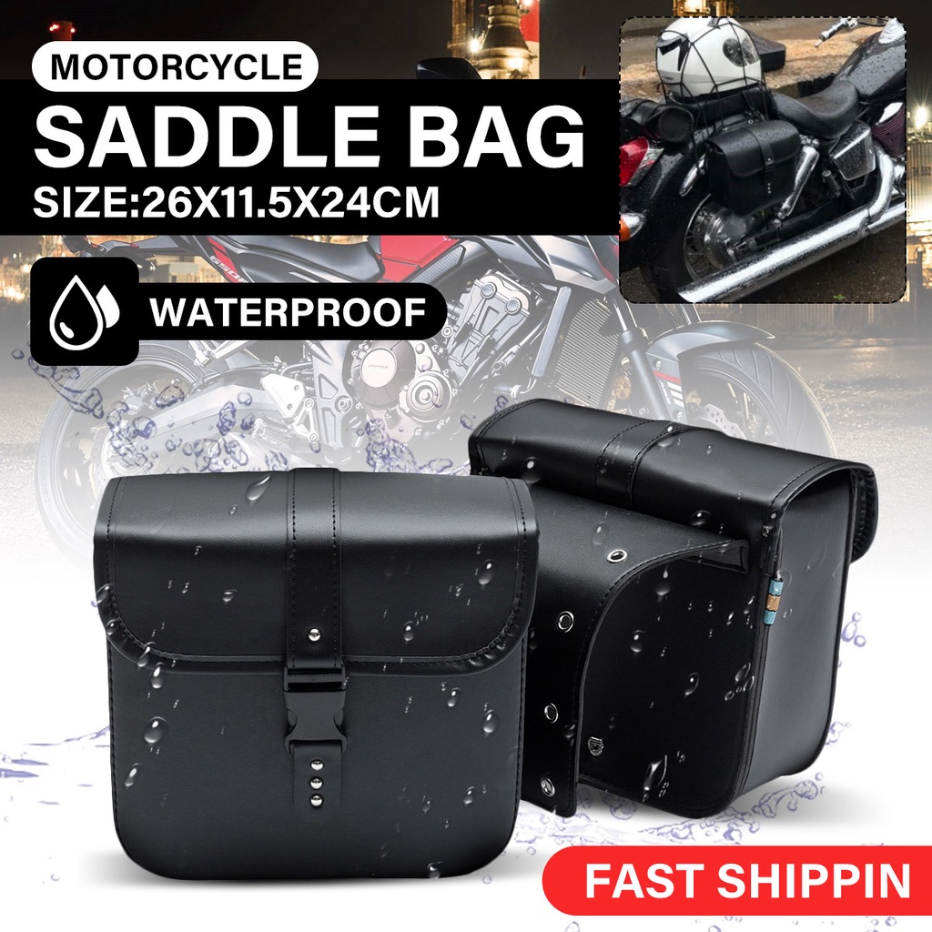 Universal Motorcycle Saddle Bag Side Storage Fork Tool Pouch For Harley