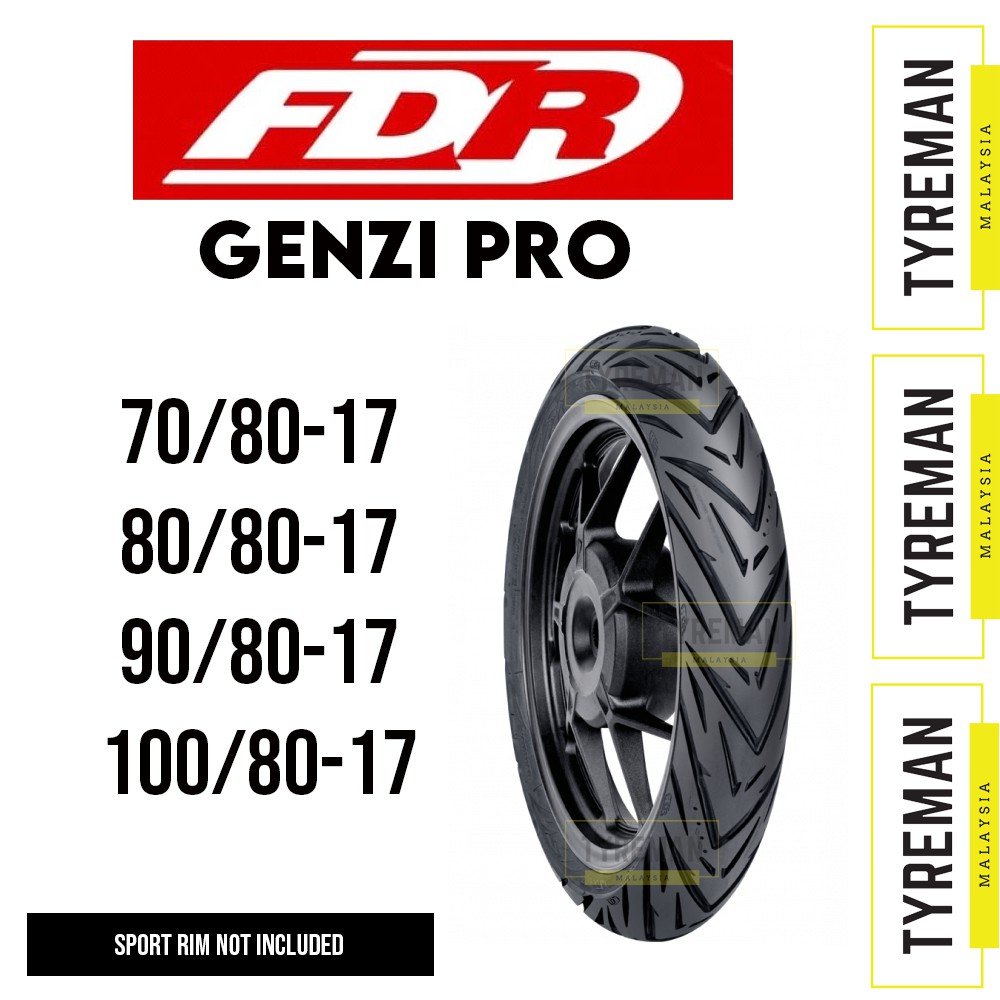 TAYAR MOTOSIKAL FDR Genzi Pro 70/80/17 > 120/80-17 TL Tyre (2020 ...