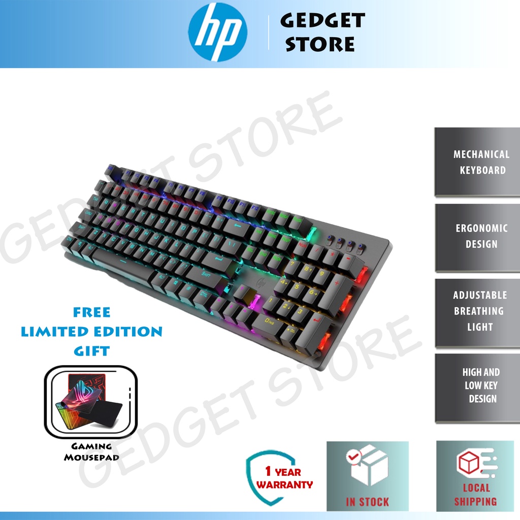 HP GK100F / GK100F Plus (Alluminiunm Base) Real Wired Mechanical Mixed