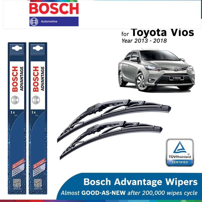 Bosch Advantage U Hook Wiper Set for Toyota Vios NCP150 (24"/14