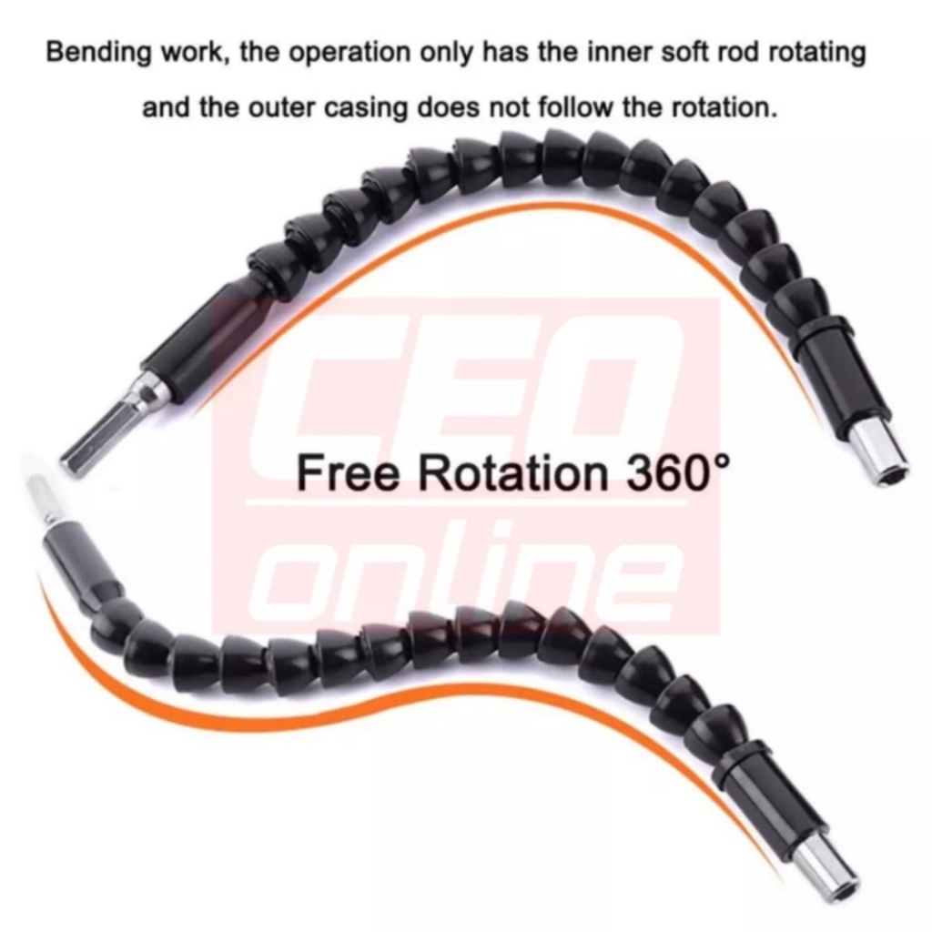 CEO 🇲🇾 Flexible Shaft Extension Screwdriver Drill Bit Holder 105 Degree ...