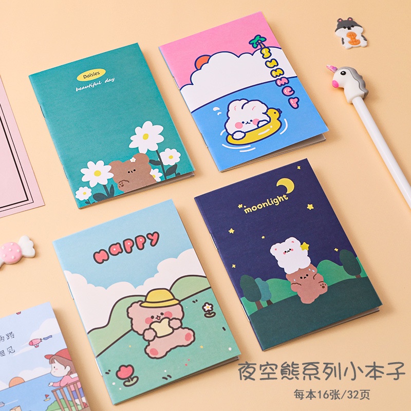 1Pc/1Book Cute Cartoon Notebook Mini Pocket Notepad Small Book Easy ...