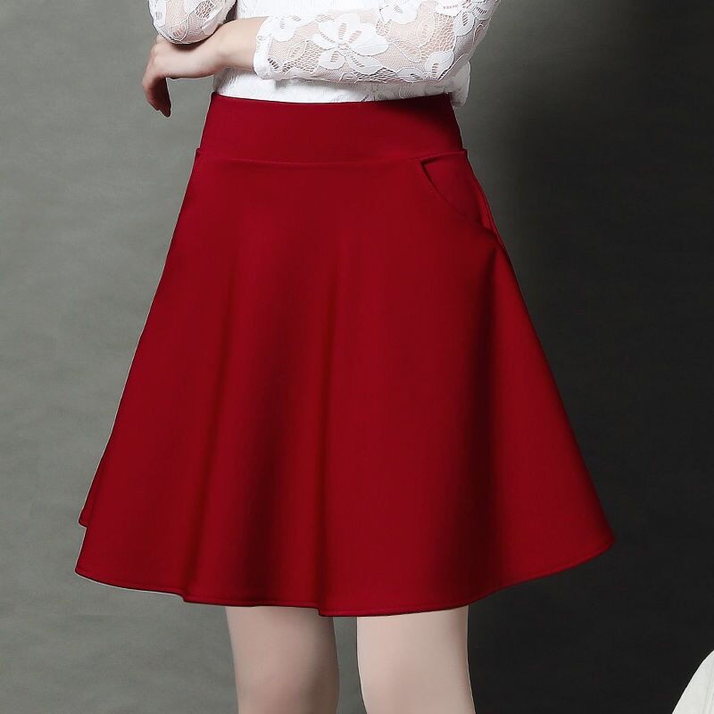 In Stock 2020 Spring And Summer New Pocket Short Skirt Mid Length Plus Size Skirt Female High 7188